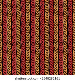 Seamless pattern. Paint brush chevrons and lines ornament. Hand drawn geometrical backdrop. Triangular shapes wallpaper. Geometric background. Ethnic motif. Arrows textile print. Vector abstract.