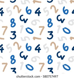 seamless pattern paint brush digits. Vector