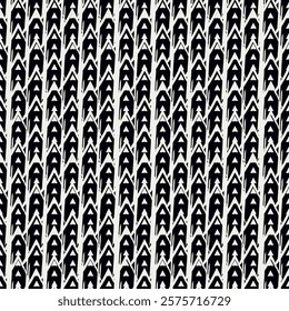 Seamless pattern. Paint brush triangles ornament. Hand drawn geometrical backdrop. Triangular shapes wallpaper. Geometric background. Ethnic motif. Arrows textile print. Web design. Vector scales.