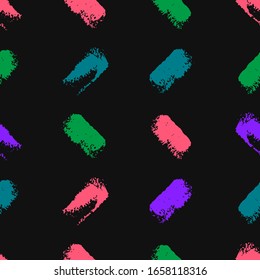 Seamless pattern with paint spots. Vector illustration on black background. Abstract background. Can be used for banners, web, scrapbooking, wrapping, printing on textile, clothes, package, crockery.