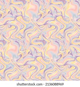 Seamless pattern with paint stains. Surreal abstract background with striped, artistic texture. Trendy backdrop in pastel colors. Vector illustration.