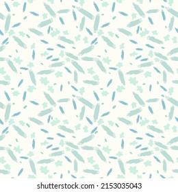 Seamless pattern with paint strokes and splashes. Hand drawn vector illustration. Flat color design, easy to recolor.