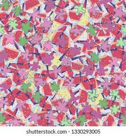 Seamless pattern. Painted blots scattered hoatically on an abstract background.