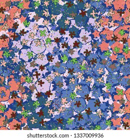 Seamless pattern. Painted blots scattered on an abstract background.