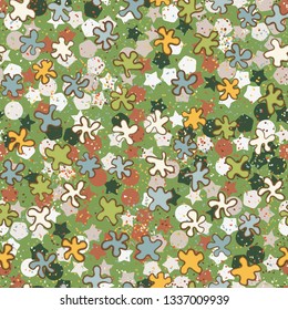 Seamless pattern. Painted blots scattered on an abstract background.