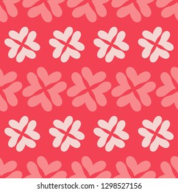 Seamless pattern with painted decorative hearts. Flowers. Valentine's day. Vector illustration. Can be used for wallpaper, textile, invitation card, web page background.