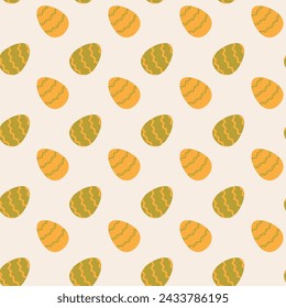 Seamless pattern of painted Easter eggs. Vector illustration for Easter.