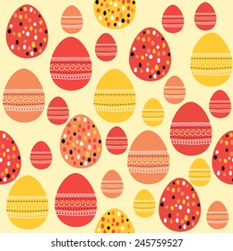 Seamless pattern with painted easter eggs