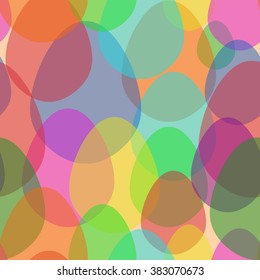 Seamless Pattern Painted Eggs. Holy Easter. Seamless Texture for background image on websites, e-mails, etc. Cream-colored Background.
