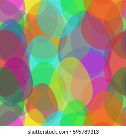 Seamless Pattern Painted Eggs. Holy Easter. Seamless Texture for background image on websites, e-mails, etc. Cream-colored Background.