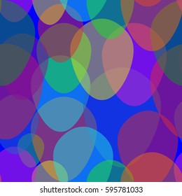 Seamless Pattern Painted Eggs On The Blue Background. Holy Easter. Seamless Texture for background image on websites, e-mails, etc. Cream-colored Background.
