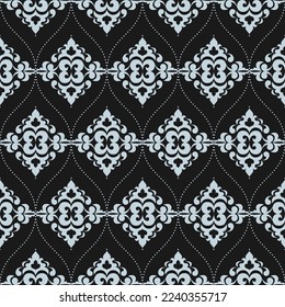 seamless  pattern of painted oriental motifs