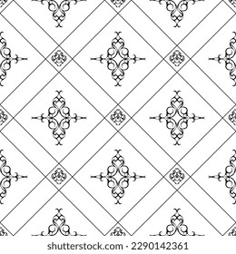 seamless  pattern of painted oriental motifs