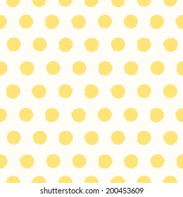 Seamless pattern with painted polka dot texture. Vector illustration