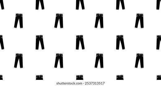 Patrón sin costuras con un par de jeans Vector de silueta de vista frontal