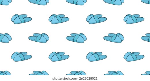 Seamless pattern with pair of slippers doodle vector