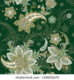 Seamless pattern with paisley