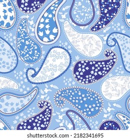 Seamless pattern. Paisley colorful background. Vector illustration