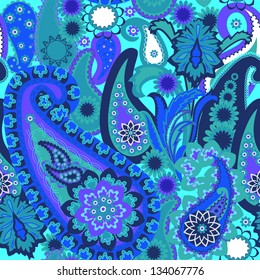 Seamless pattern . Paisley colorful background.Vector illustration