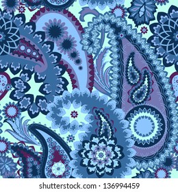 Seamless pattern . Paisley colorful background.Vector illustration