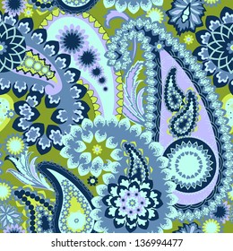 Seamless pattern . Paisley colorful background.Vector illustration