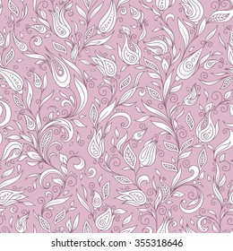 Seamless Pattern. Paisley Flowers Illustration Design Elements