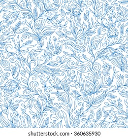 Seamless Pattern. Paisley Flowers Illustration Design Elements