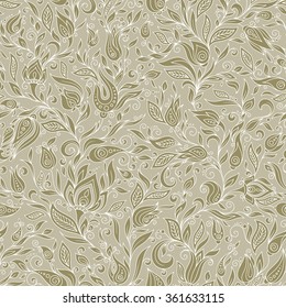 Seamless Pattern. Paisley Flowers Illustration Design Elements