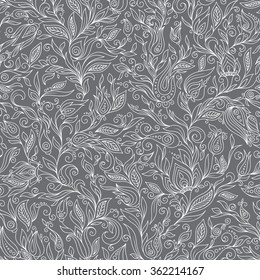 Seamless Pattern. Paisley Flowers Illustration Design Elements