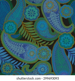 seamless pattern with paisley ornament