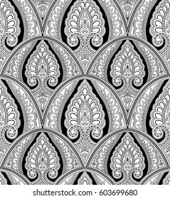 Seamless pattern with paisley ornament