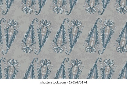 Seamless pattern paisley ornament folk flower.Floral motif rustic paisley style.The elegant ethnic print fabric.Vector illustration.