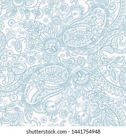 Seamless pattern with paisley ornament. Ornate floral decor. Vector illustration