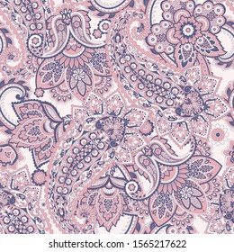 Seamless pattern with paisley ornament. Ornate floral decor. Vector illustration