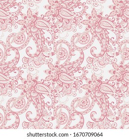 Seamless pattern with paisley ornament. Ornate floral decor. Vector illustration