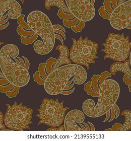 Patrón sin inconvenientes con adorno paisley. Decoración florida y ordenada para la tela. Ilustración del vector