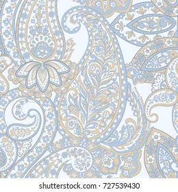Seamless pattern with paisley ornament. Vector illustration