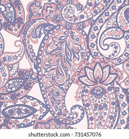 Seamless pattern with paisley ornament. Vector illustration