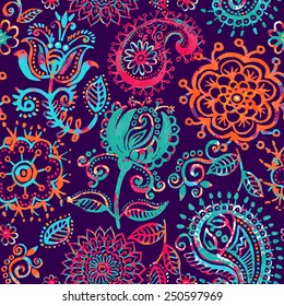 Seamless pattern in Paisley style