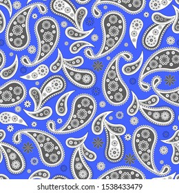 Seamless pattern in paisley style. Ethnic print for textiles. Vector illustration.