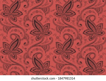 Seamless pattern Paisley for wall papers, Wall tiles, fabrics, wrapping paper, decorating. Bright batik. Design for textile, cover, ornament, backdrop, gift paper, Textile curtain, garment, etc.