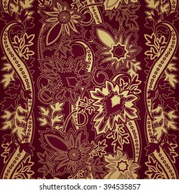 Seamless pattern with paisley.Ornamental floral background.Vector illustration