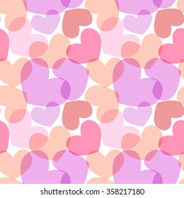 seamless pattern with pale rose hearts vector