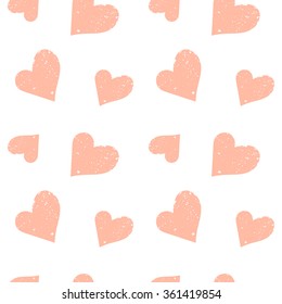 seamless pattern with pale rose hearts vector