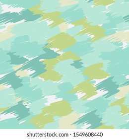 Seamless pattern. Pale shades of colors - cyan, khaki, green, yellow. Camouflage.