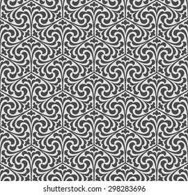 Seamless pattern with palm branches. Stylish texture of repeating geometric shapes.