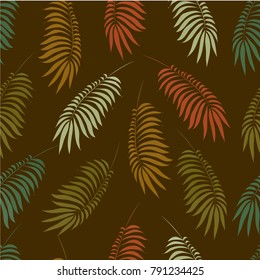 
Seamless pattern with palm branches vector illustration
