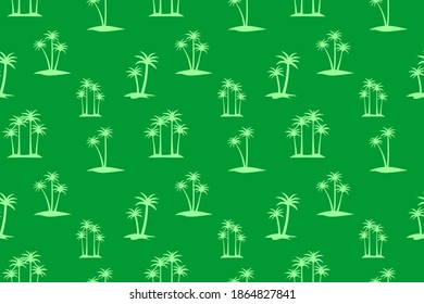 seamless pattern of palm, isolated on green background.