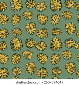 seamless pattern with palm leafs 