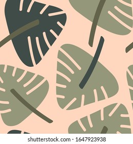 Seamless pattern with palm leaves.
